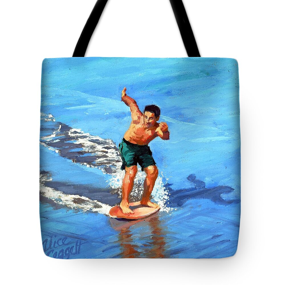  Tote Bag featuring the painting Skim 360 - 3 of 8 by Alice Leggett