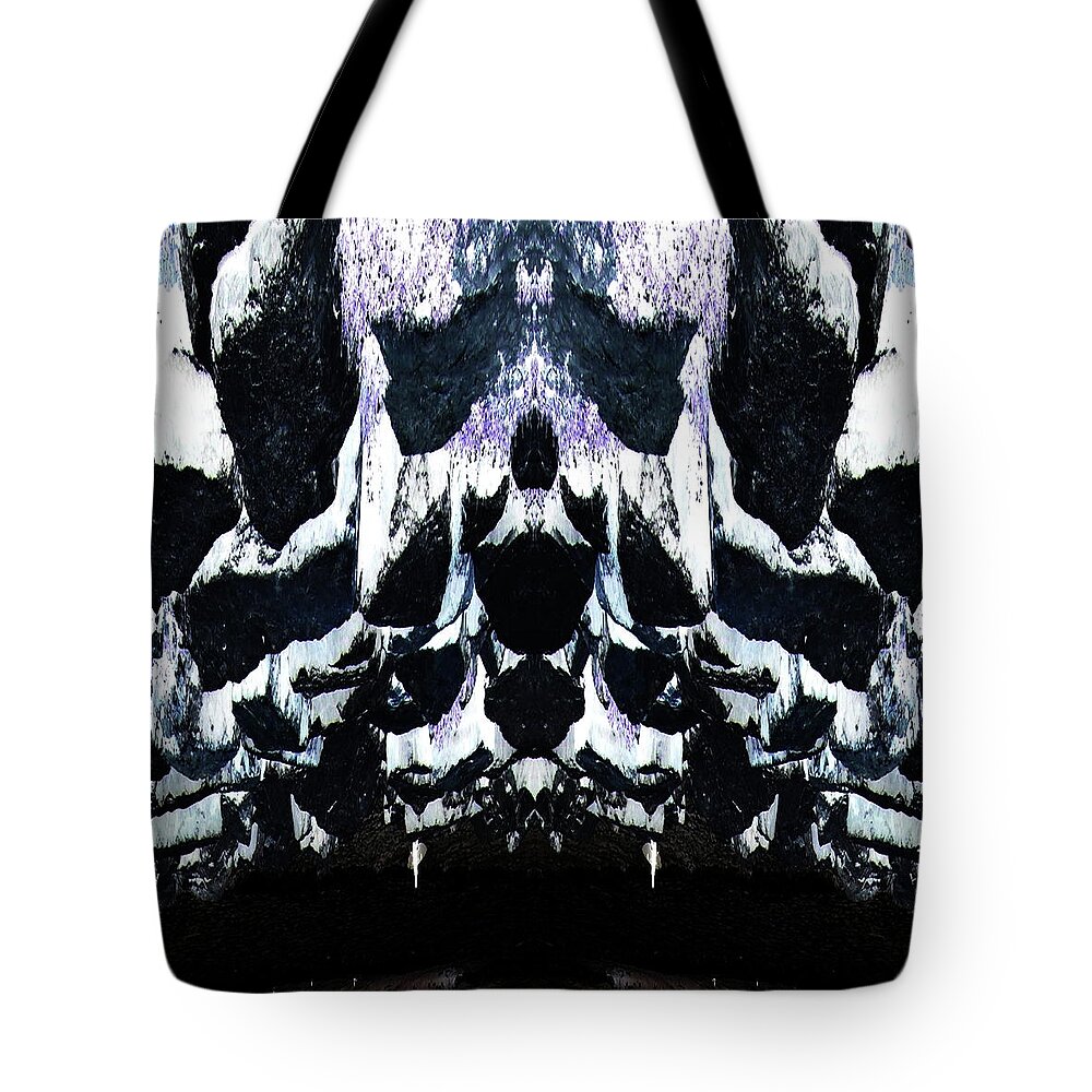 Skull Tote Bag featuring the digital art Skull Cave by Teresamarie Yawn