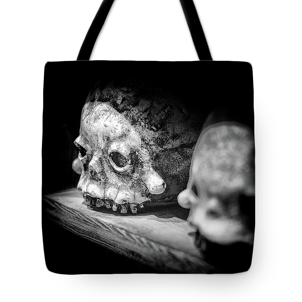 Skull Tote Bag featuring the photograph Skullery by Scott Wyatt