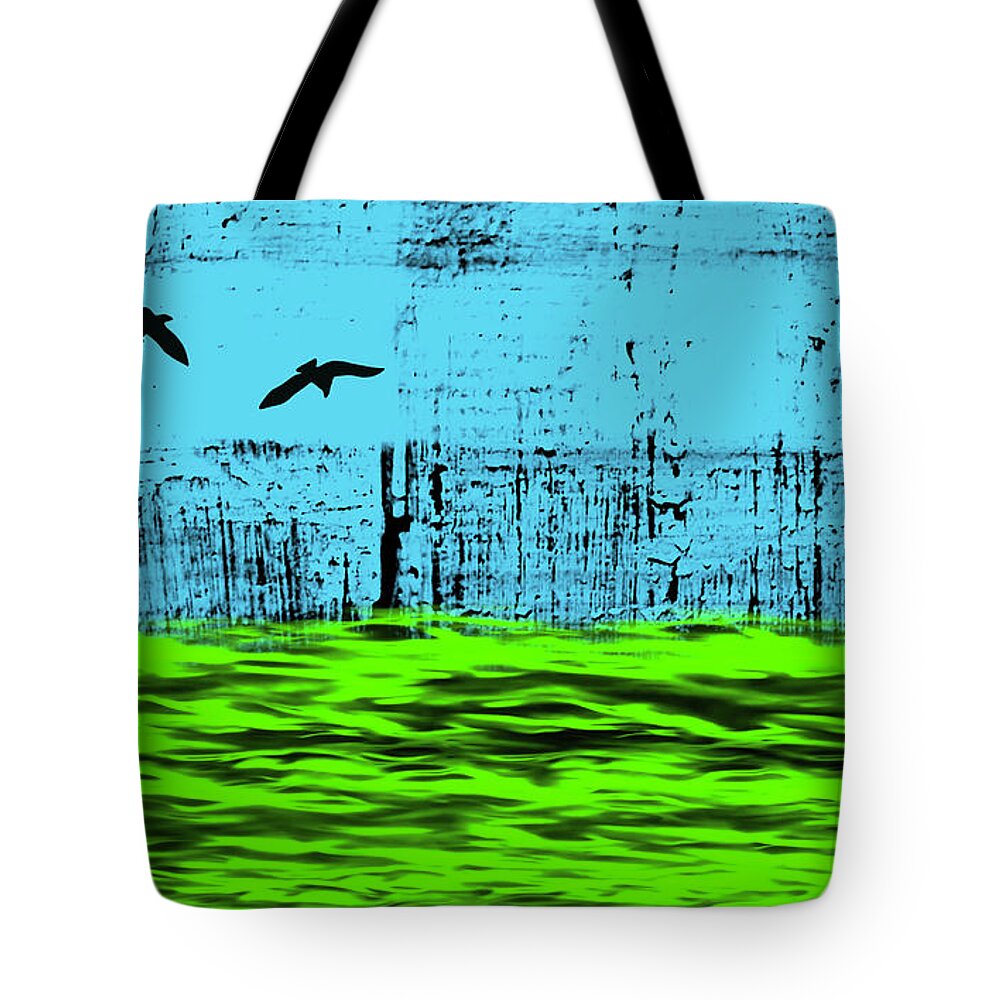 Sky And Sea Tote Bag featuring the digital art Sky And Sea by Felix Lai