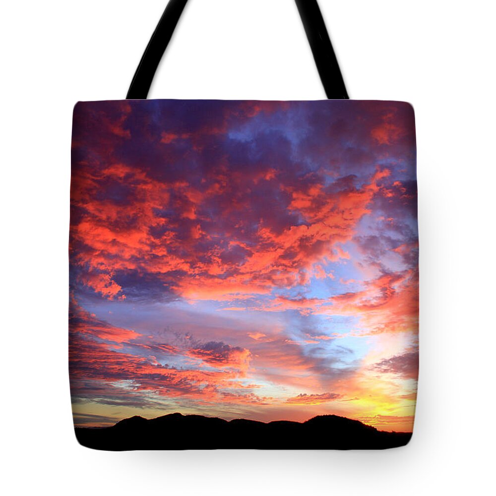Sky Fire Tote Bag featuring the photograph Sky Fire 1 - Signed by Gene Taylor