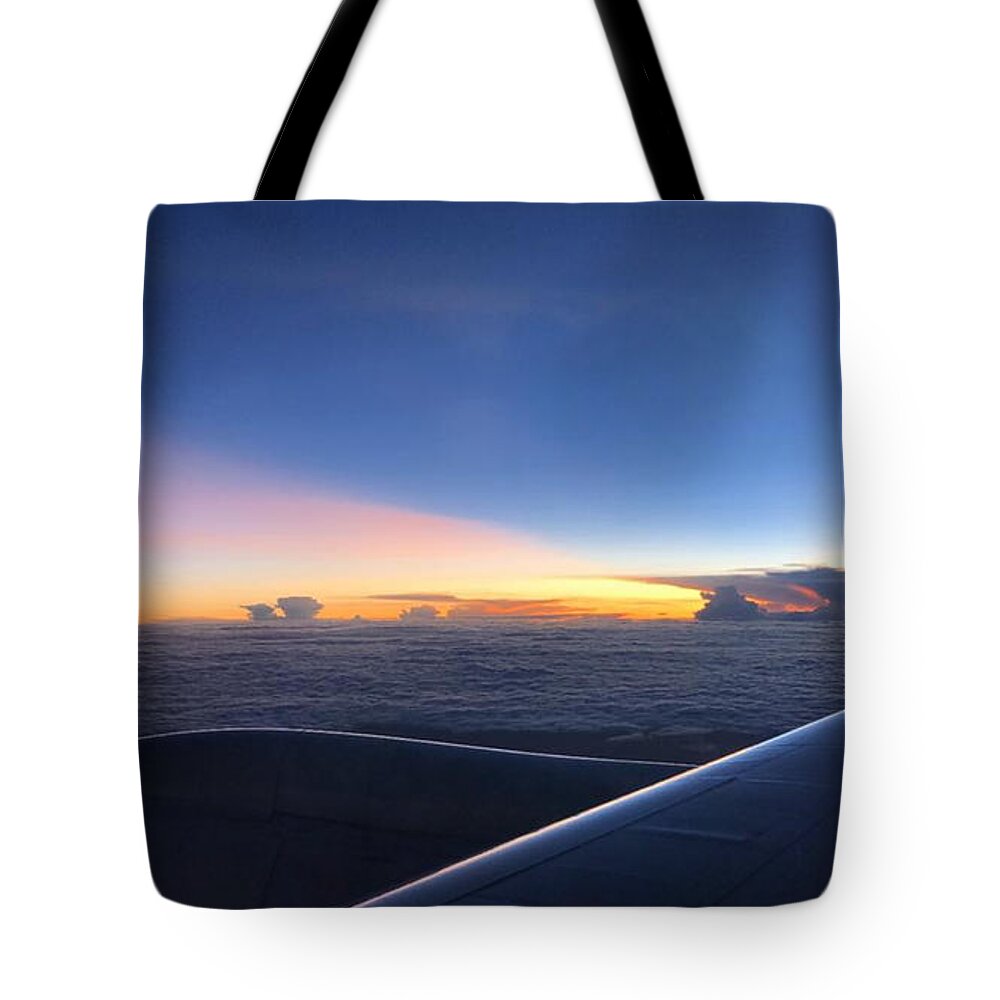 All Tote Bag featuring the digital art Sky from a Plane KN39 by Art Inspirity