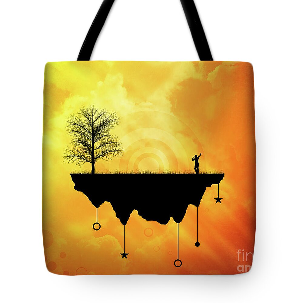Surreal Tote Bag featuring the digital art Slice of Earth by Phil Perkins