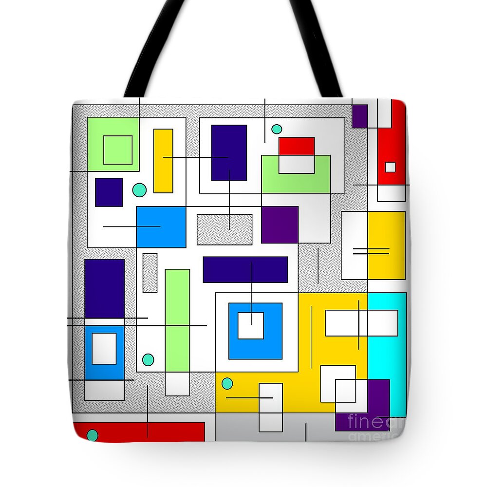 Squares Tote Bag featuring the digital art Slightly Different by Designs By L