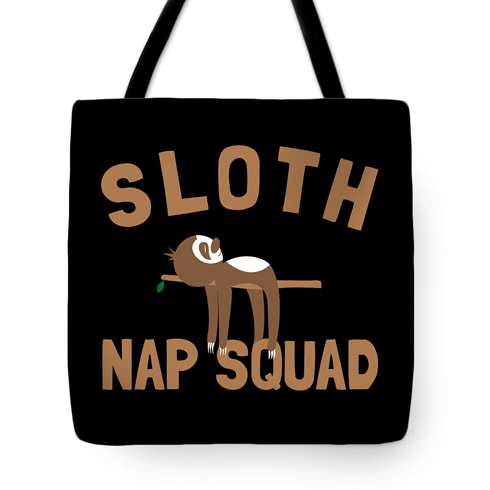 Funny Tote Bag featuring the digital art Sloth Nap Squad by Flippin Sweet Gear