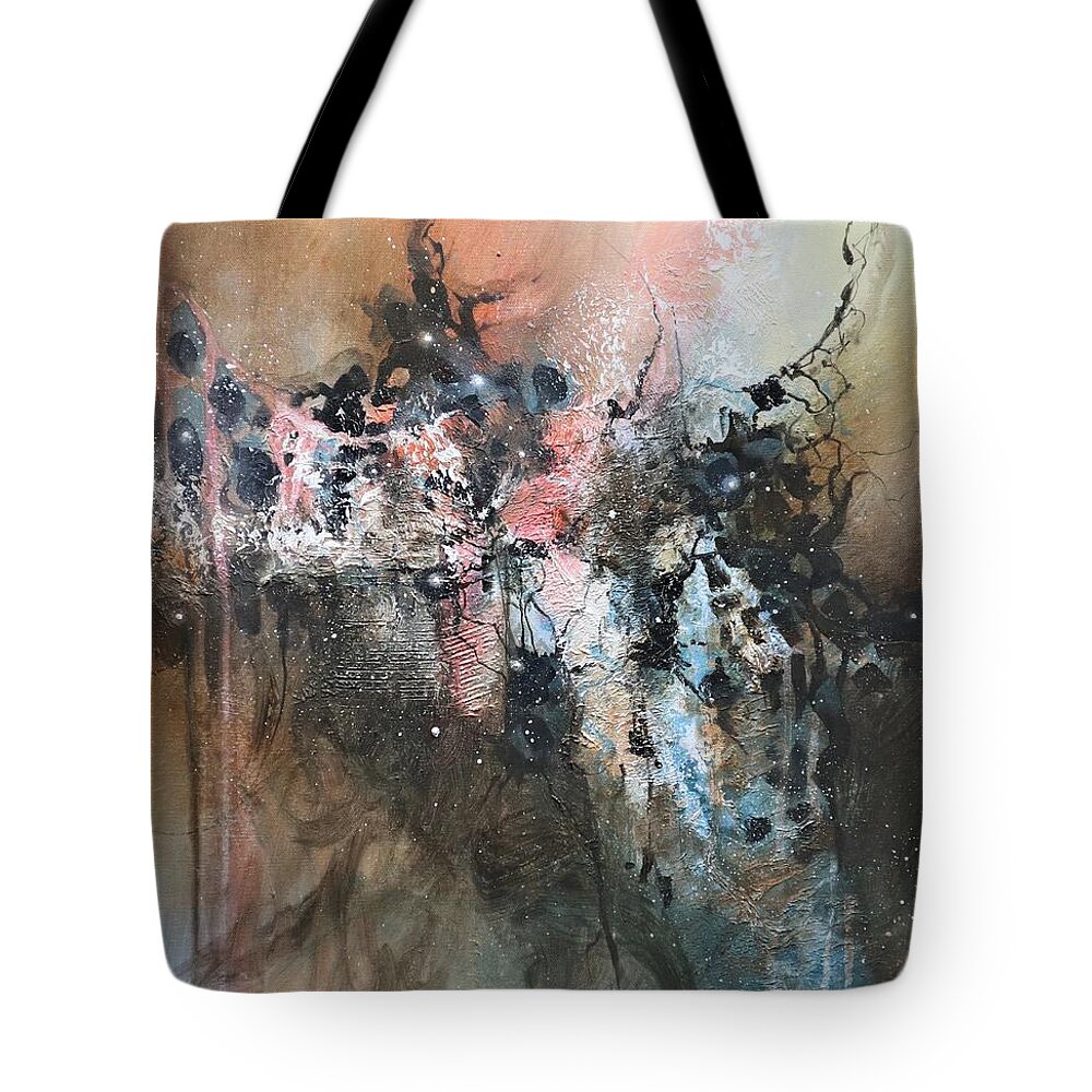 Abstract Tote Bag featuring the painting Smoke and Mirrors by Tom Shropshire