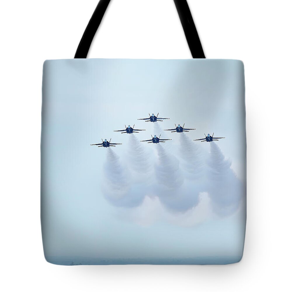 Blue Angels Tote Bag featuring the photograph Smoke Em If Ya Got Em by Kay Brewer