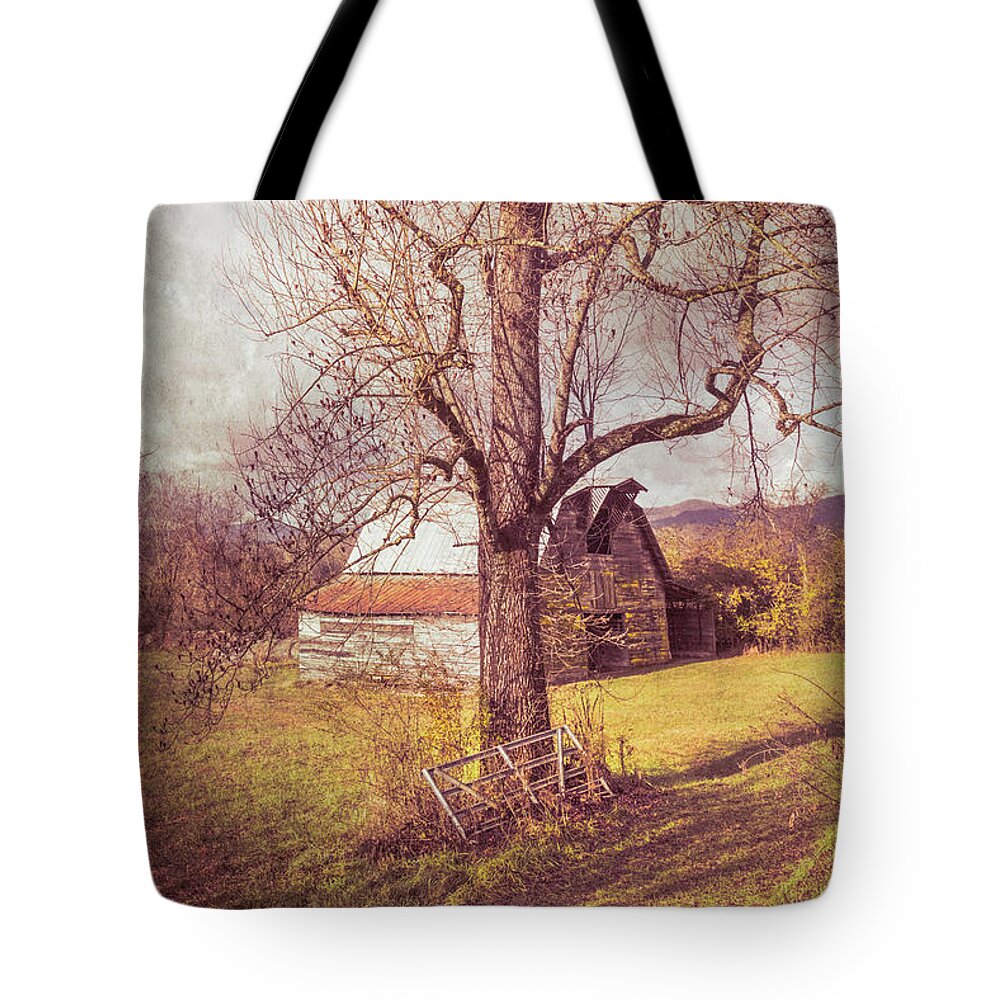 Andrews Tote Bag featuring the photograph Smoky Mountain Vintage Country Barn II by Debra and Dave Vanderlaan