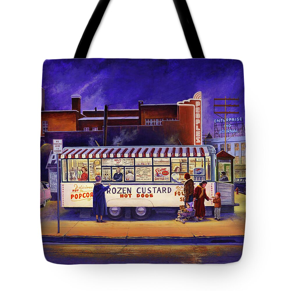 Snack Wagon Tote Bag featuring the painting Snack Wagon by Randy Welborn
