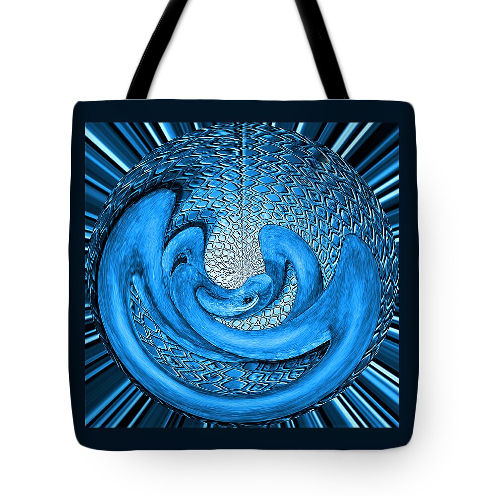 Digital Wallart Tote Bag featuring the digital art Snake in an Egg by Ronald Mills