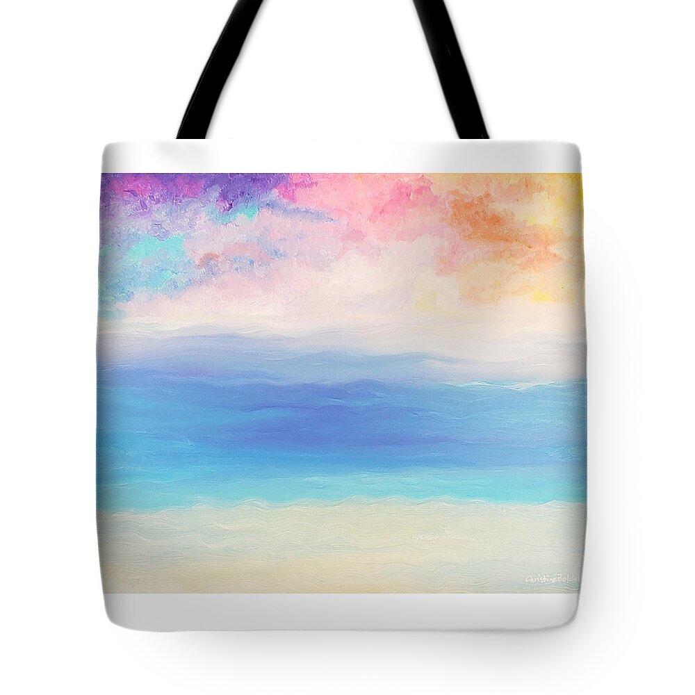 Abstract Tote Bag featuring the painting Snorkelism by Christine Bolden