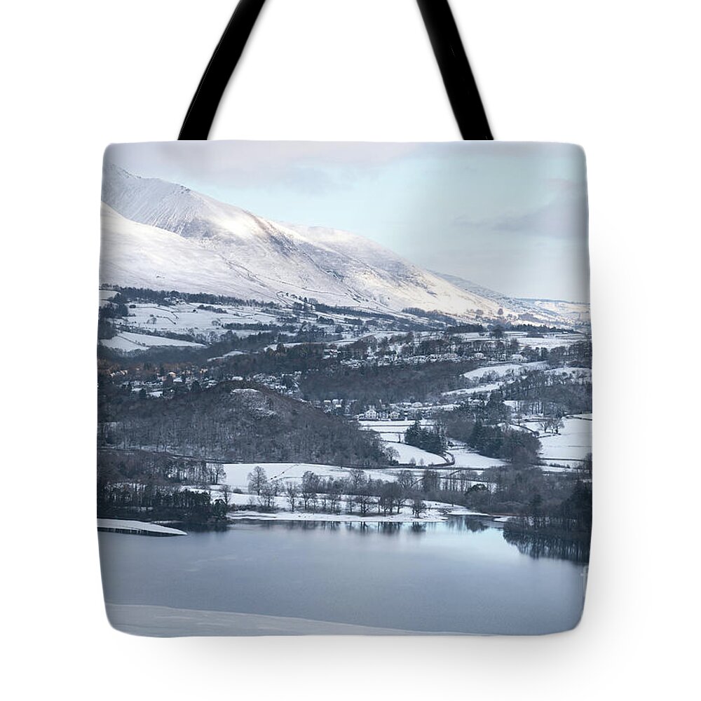 Photographer Tote Bag featuring the photograph Snow covered mountains, the Lake District by Perry Rodriguez