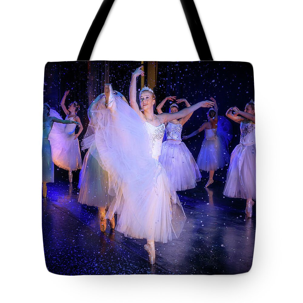Ballerina Tote Bag featuring the photograph Snow Dance No. 5 by Craig J Satterlee