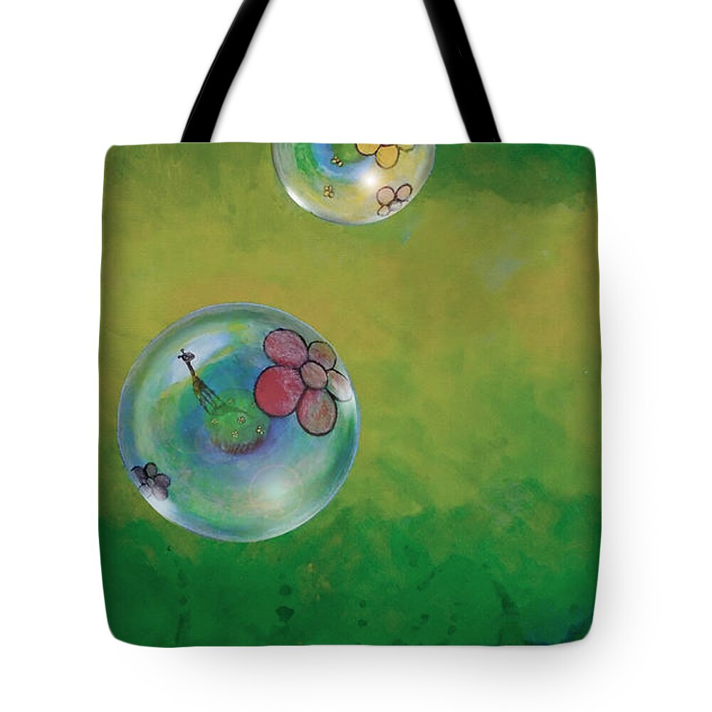 Social Distancing Tote Bag featuring the painting Social Distancing by Mindy Huntress