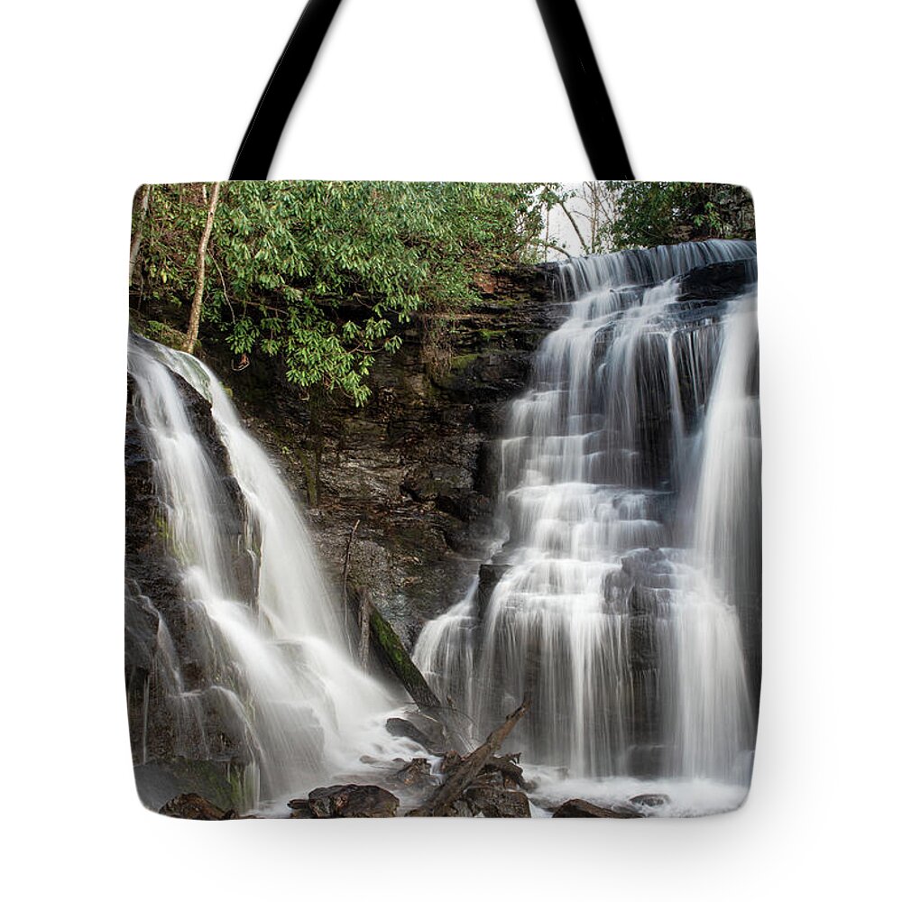 Great Smoky Mountains National Park Tote Bag featuring the photograph Soco Falls #1 by Stacy Abbott