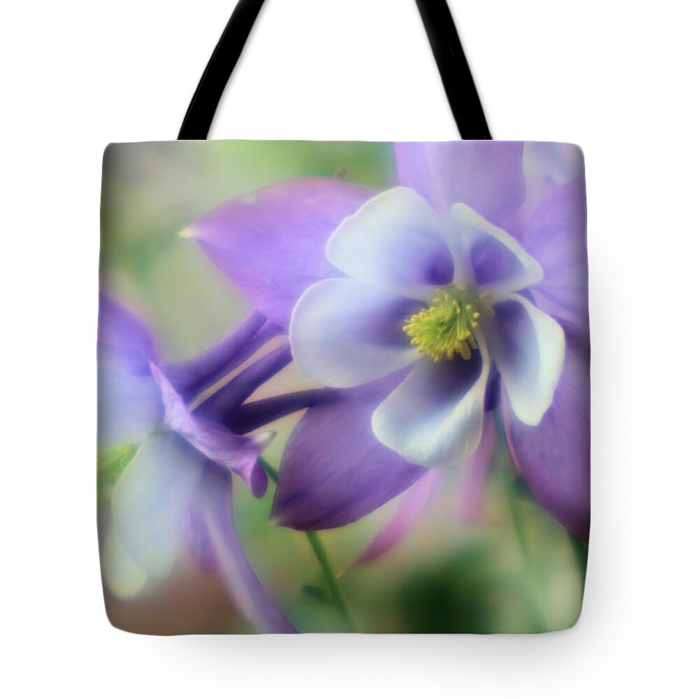 Flowers Tote Bag featuring the photograph Soft Columbines by Bob Falcone