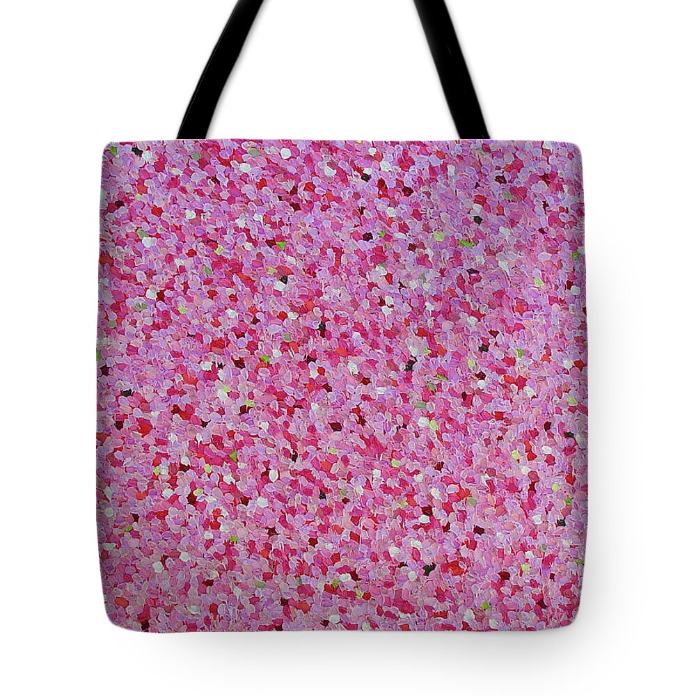 Abstract Tote Bag featuring the painting Soft Red Light by Dean Triolo