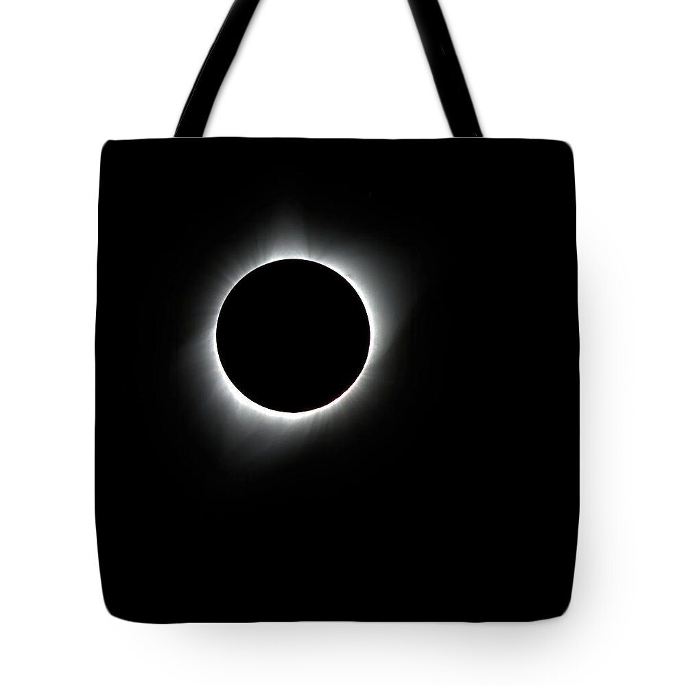 Moon Tote Bag featuring the photograph Solar Eclipse Corona Ring by Bob Falcone