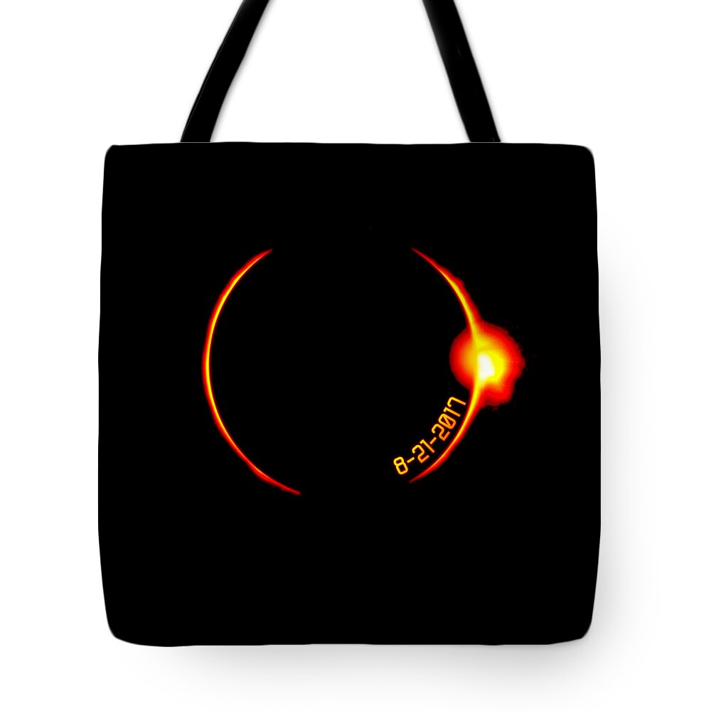 Funny Tote Bag featuring the digital art Solar Eclipse Of 2017 by Flippin Sweet Gear