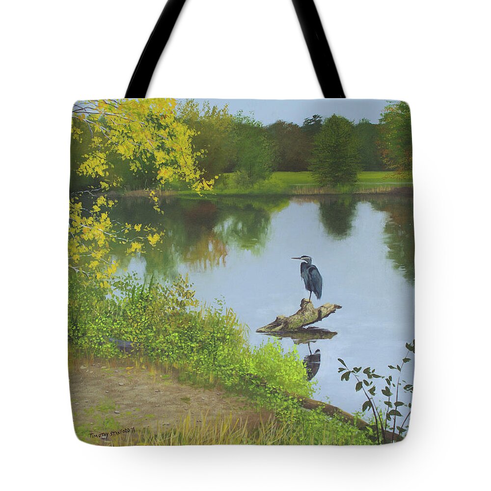 Landscape Tote Bag featuring the painting Solitary Vigil by Timothy Stanford