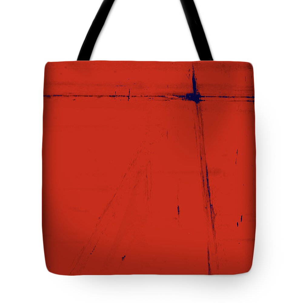 Abstract Tote Bag featuring the digital art Solitude In Red - Part 3 by Ken Walker