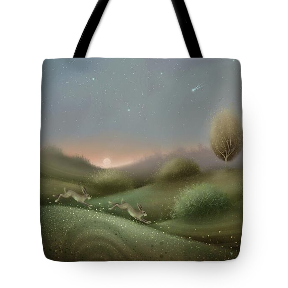 Wildlife Tote Bag featuring the painting Solstice Eve by Joe Gilronan