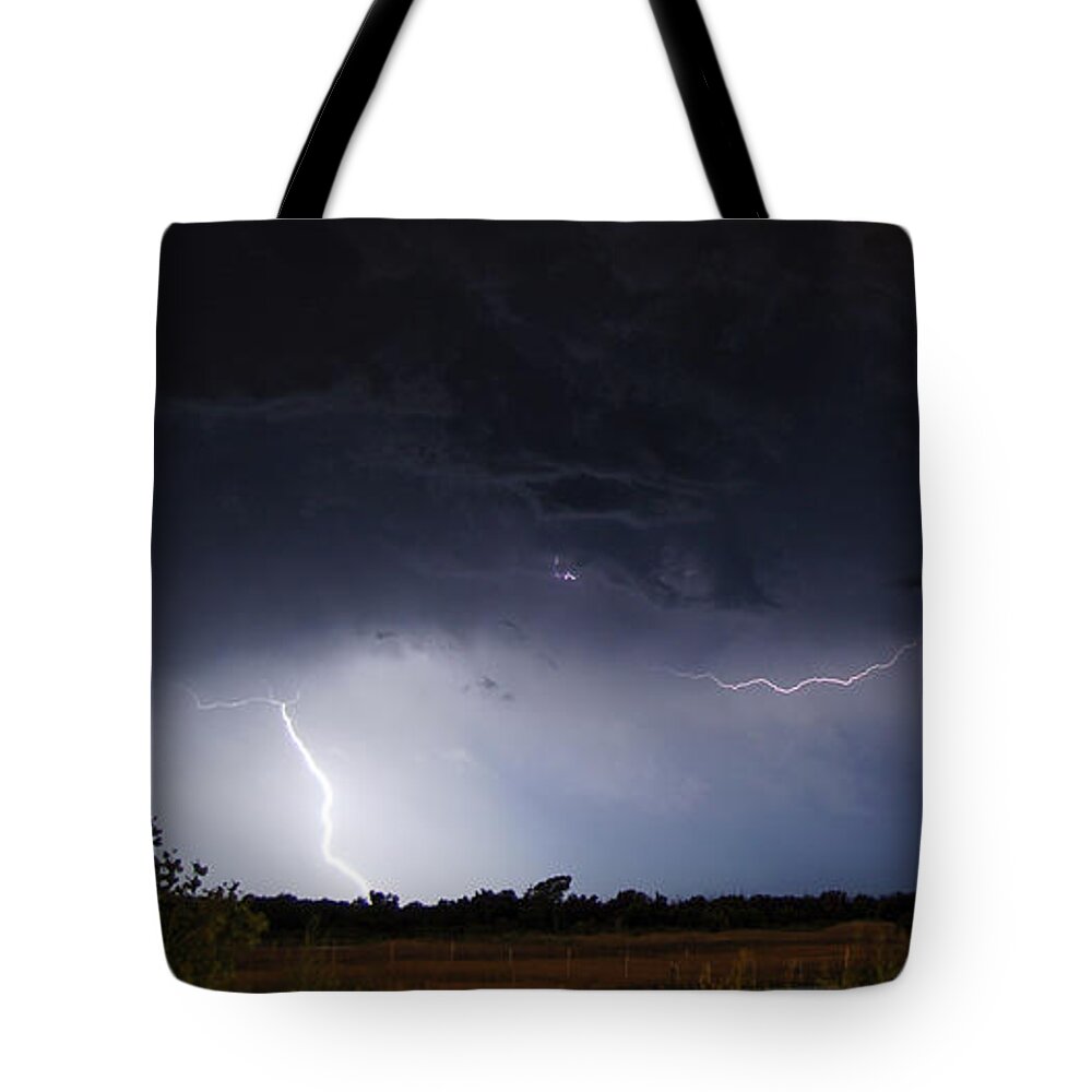 Nebraskasc Tote Bag featuring the photograph Some Cracks of Nebraska Thunder 006 by Dale Kaminski