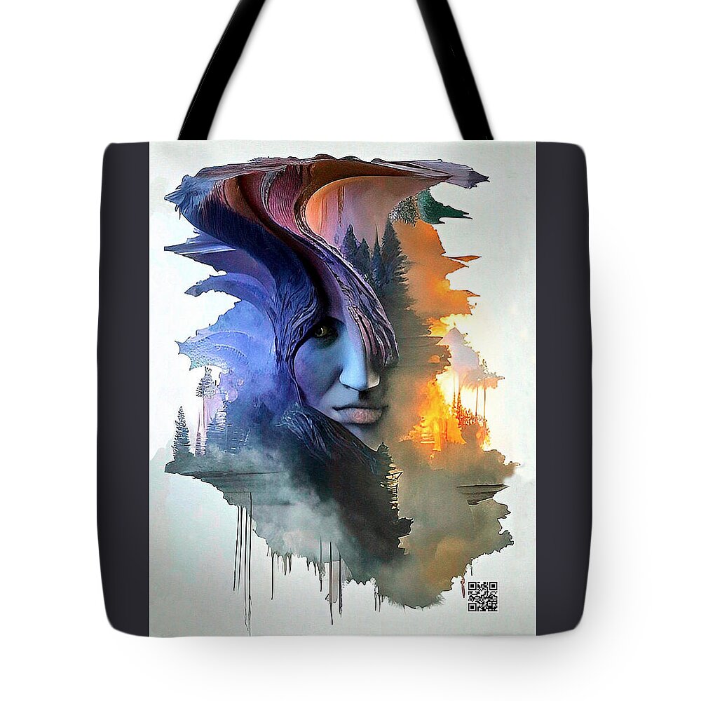 Concept Art Tote Bag featuring the digital art Someone is Watching by Rafael Salazar