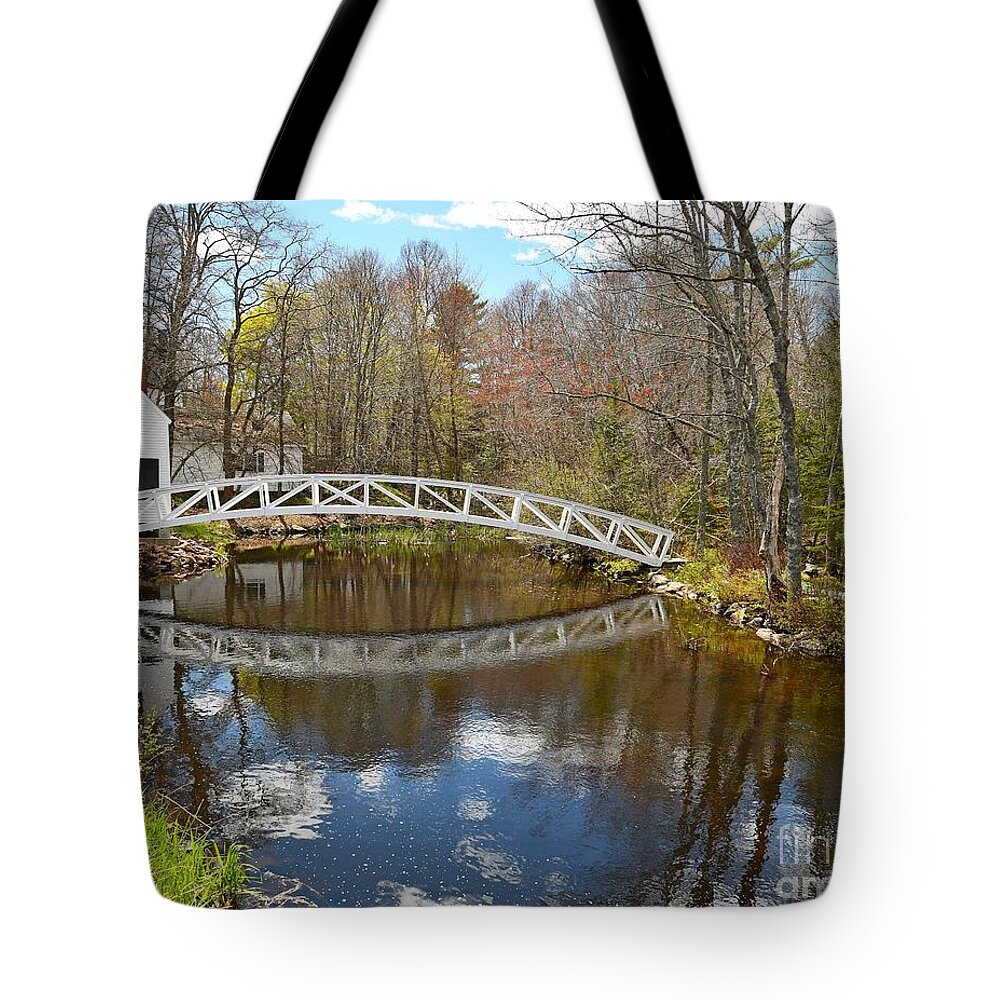 Somesville Bridge Tote Bag featuring the photograph Somesville Bridge by Steve Brown