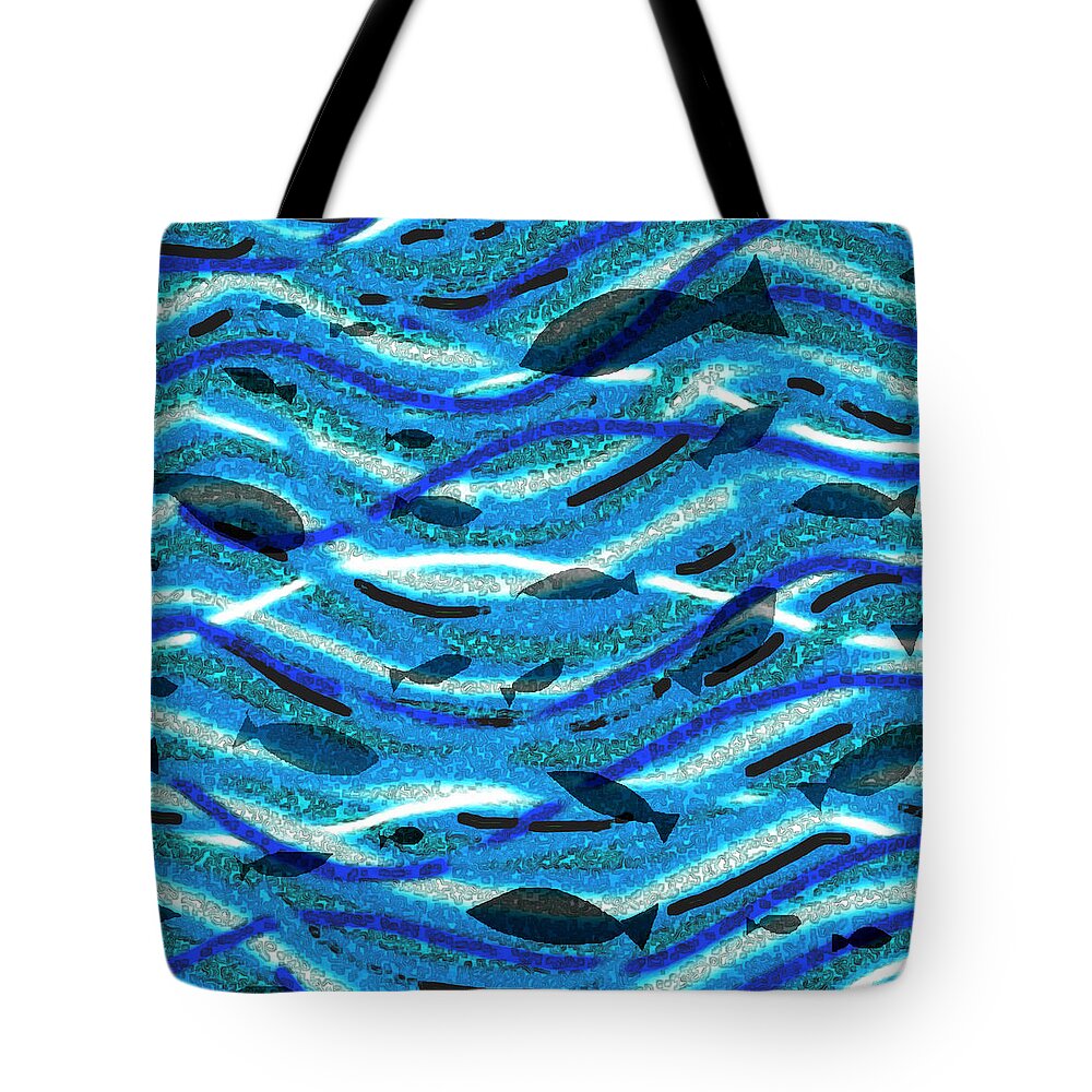 Ocean Tote Bag featuring the painting Something Fishy by Vallee Johnson