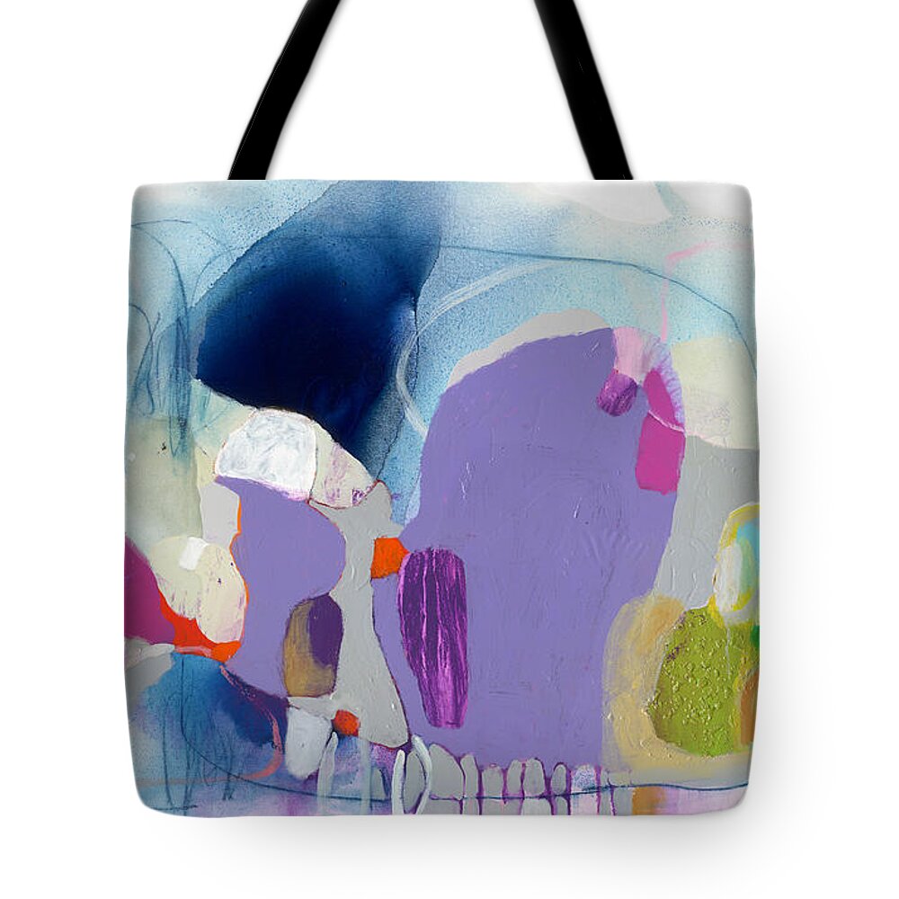 Abstract Tote Bag featuring the painting Sometime in June by Claire Desjardins
