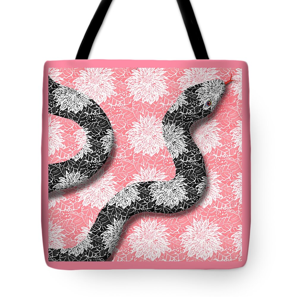 Snake Tote Bag featuring the digital art Sometimes The Pretty Ones Are More Dangerous by Steve Hayhurst