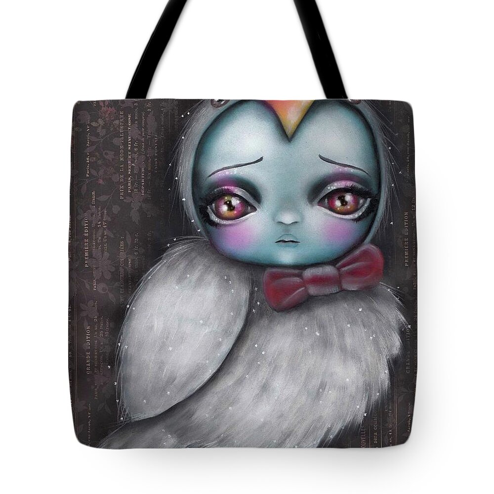 Bird Tote Bag featuring the painting Song Bird by Abril Andrade
