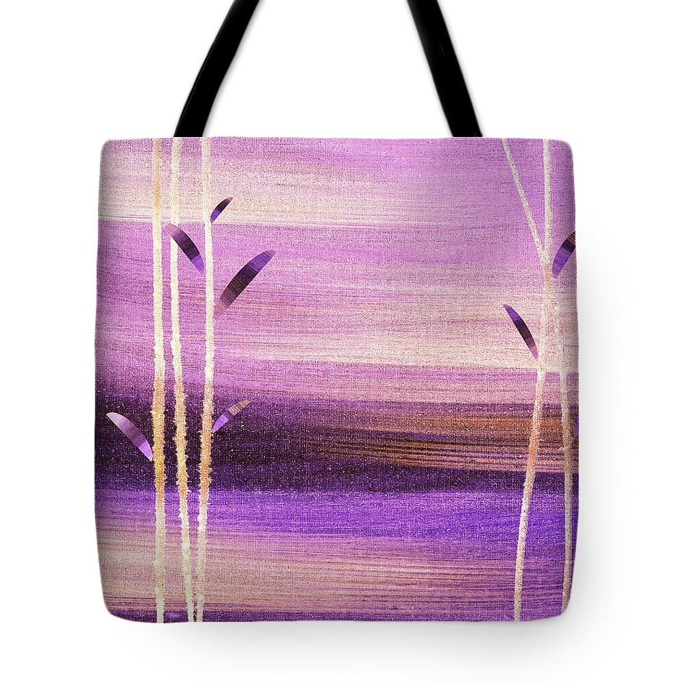 Soothing Tote Bag featuring the painting Soothing Morning Meditative Abstract Landscape In Soft Purple by Irina Sztukowski