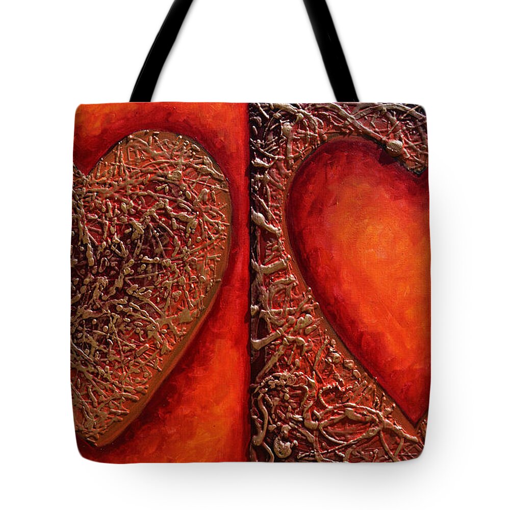Heart Tote Bag featuring the painting Soul Mates by Amanda Dagg