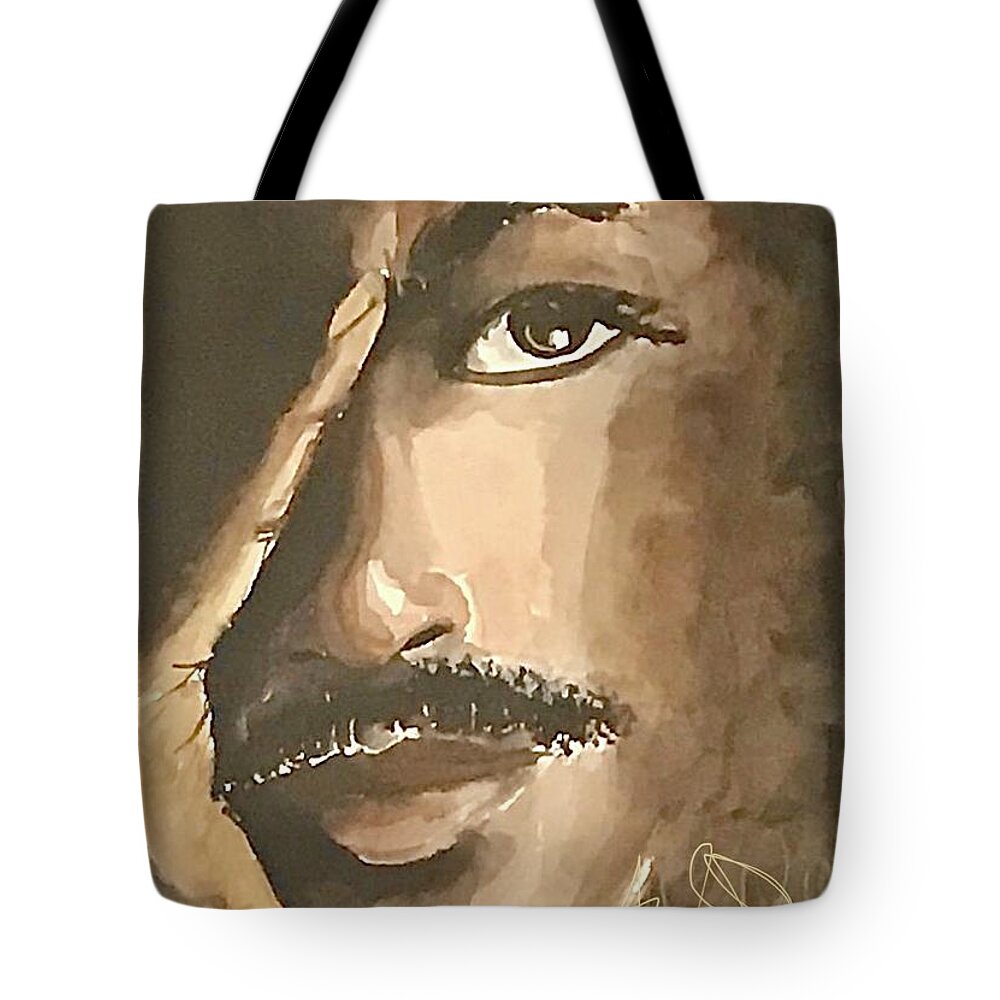  Tote Bag featuring the painting Soul of a Man by Angie ONeal