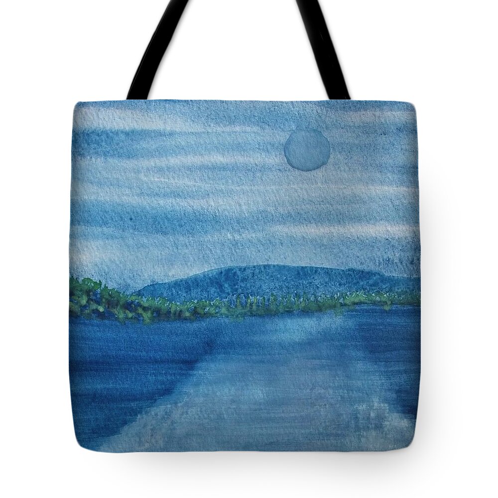 Original Art Print Tote Bag featuring the painting Soul Rest By The Lake by Karen Nice-Webb