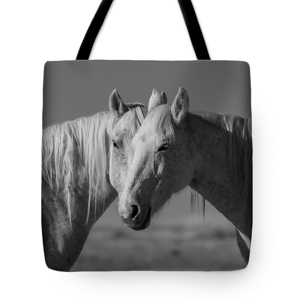 Wild Horses Tote Bag featuring the photograph Soul Sisters by Mary Hone
