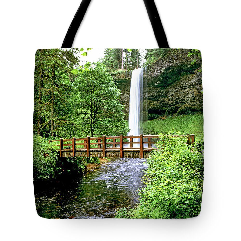 Usa Tote Bag featuring the photograph South Falls Bridge by Randy Bradley