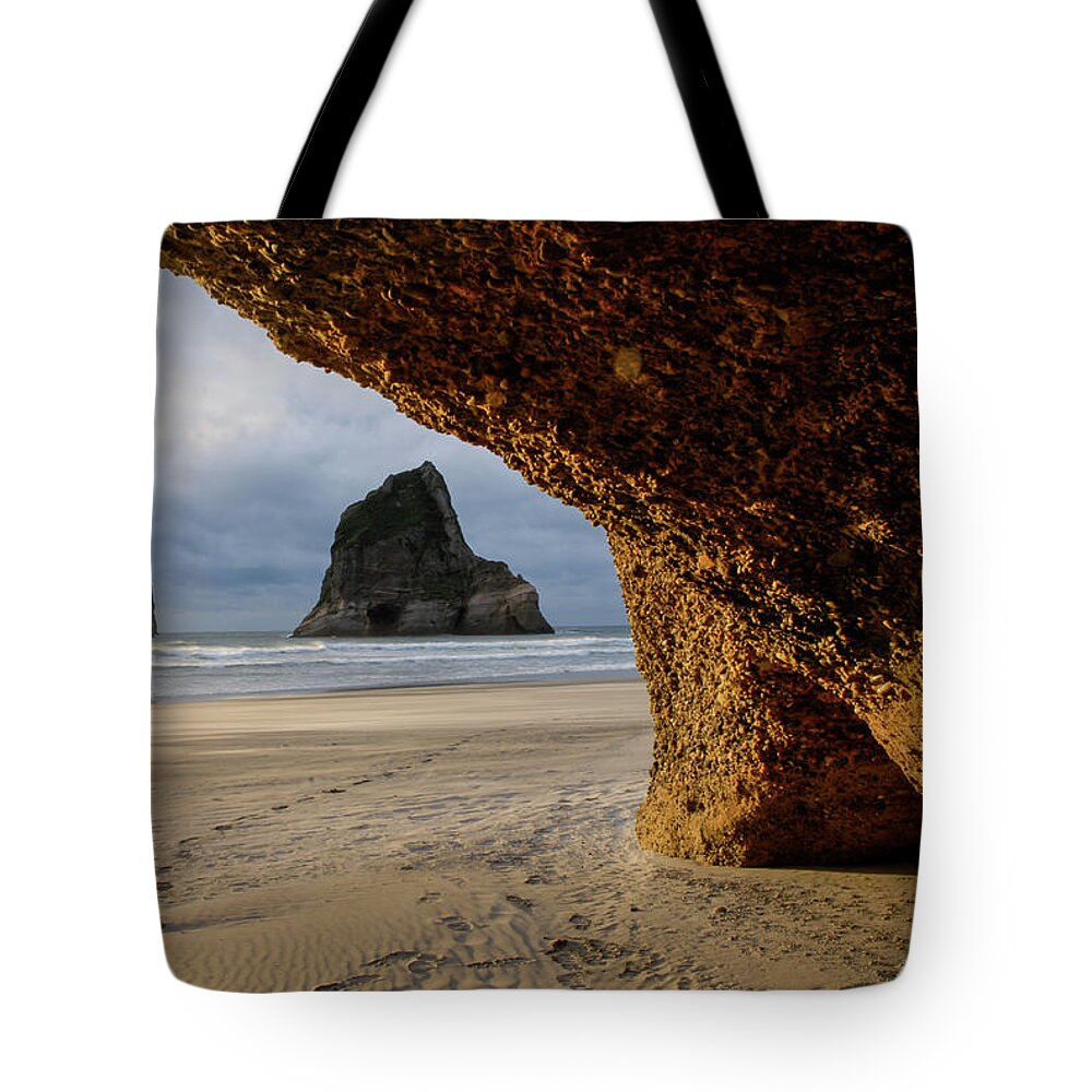 Wharariki Beach Tote Bag featuring the photograph Castles Of Sand - Farewell Spit, South Island. New Zealand by Earth And Spirit