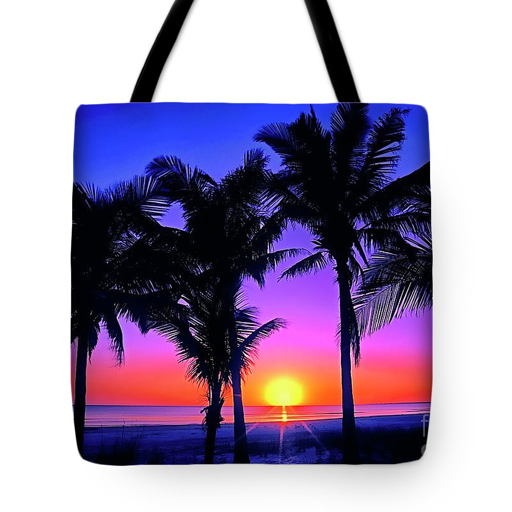 Sunset Tote Bag featuring the photograph South Seas Sunset by John Douglas