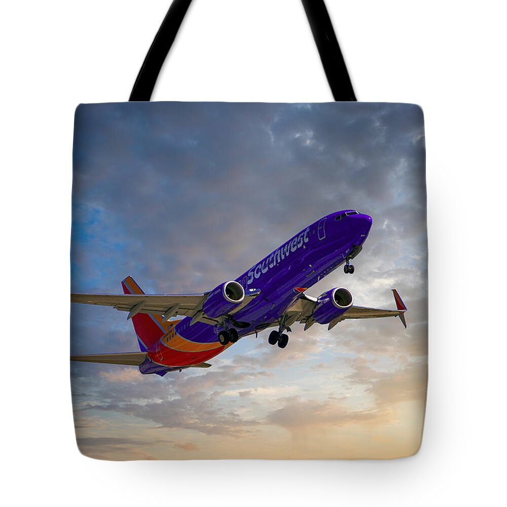 Southwest Tote Bag featuring the photograph SouthWest 737 by Chris Smith
