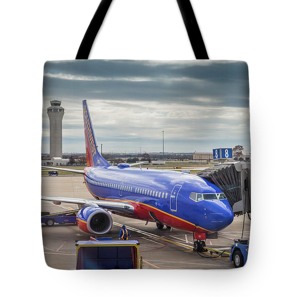 Southwest Airlines Tote Bag featuring the photograph Southwest Airlines in Austin Texas by Robert Bellomy