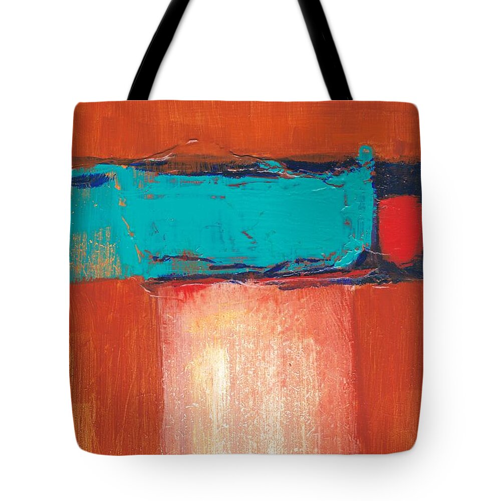 Southwestern Abstract Tote Bag featuring the painting Southwestern Abstract by Bill Tomsa