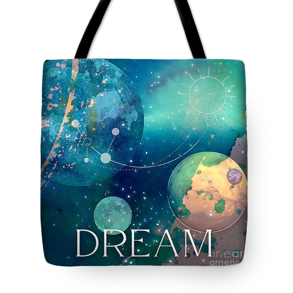 Space Tote Bag featuring the digital art Space Dream by Tina Mitchell