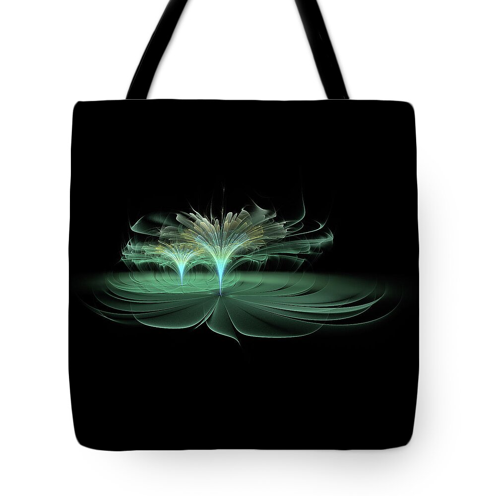 Abstract Tote Bag featuring the digital art Space Fountains by Manpreet Sokhi