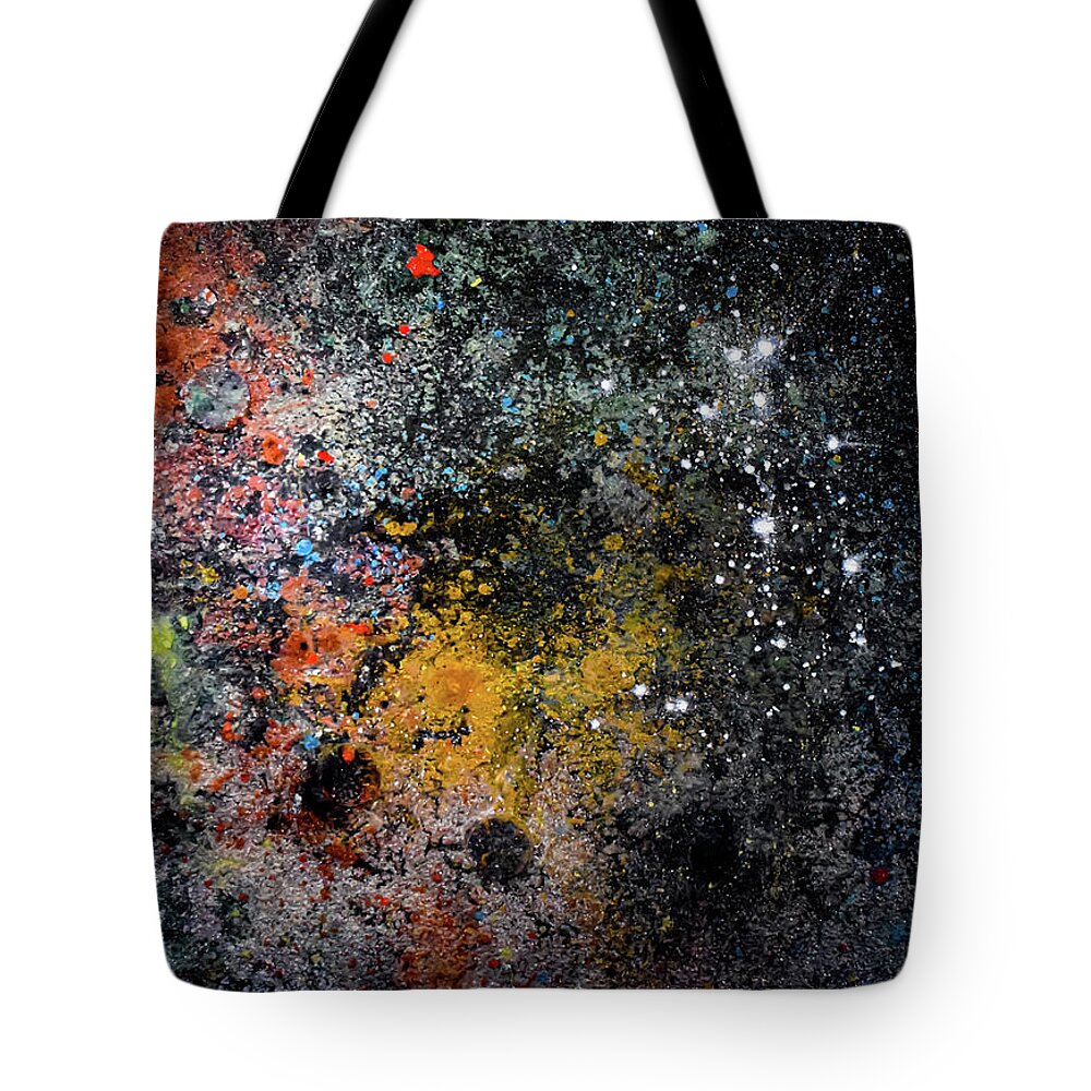 Space Tote Bag featuring the mixed media Space Nebula FOG Constellation 5412971 by Patsy Evans- Alchemist Artist