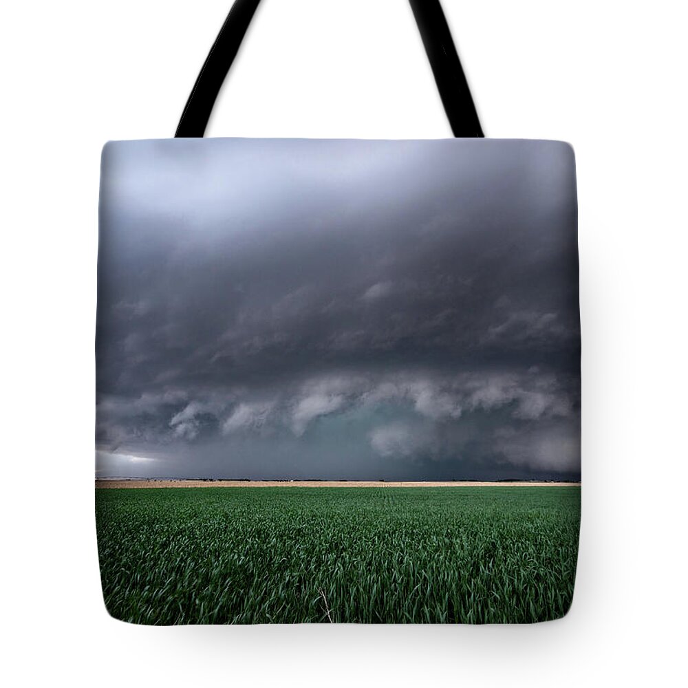 Mesocyclone Tote Bag featuring the photograph Spaceship Storm by Wesley Aston