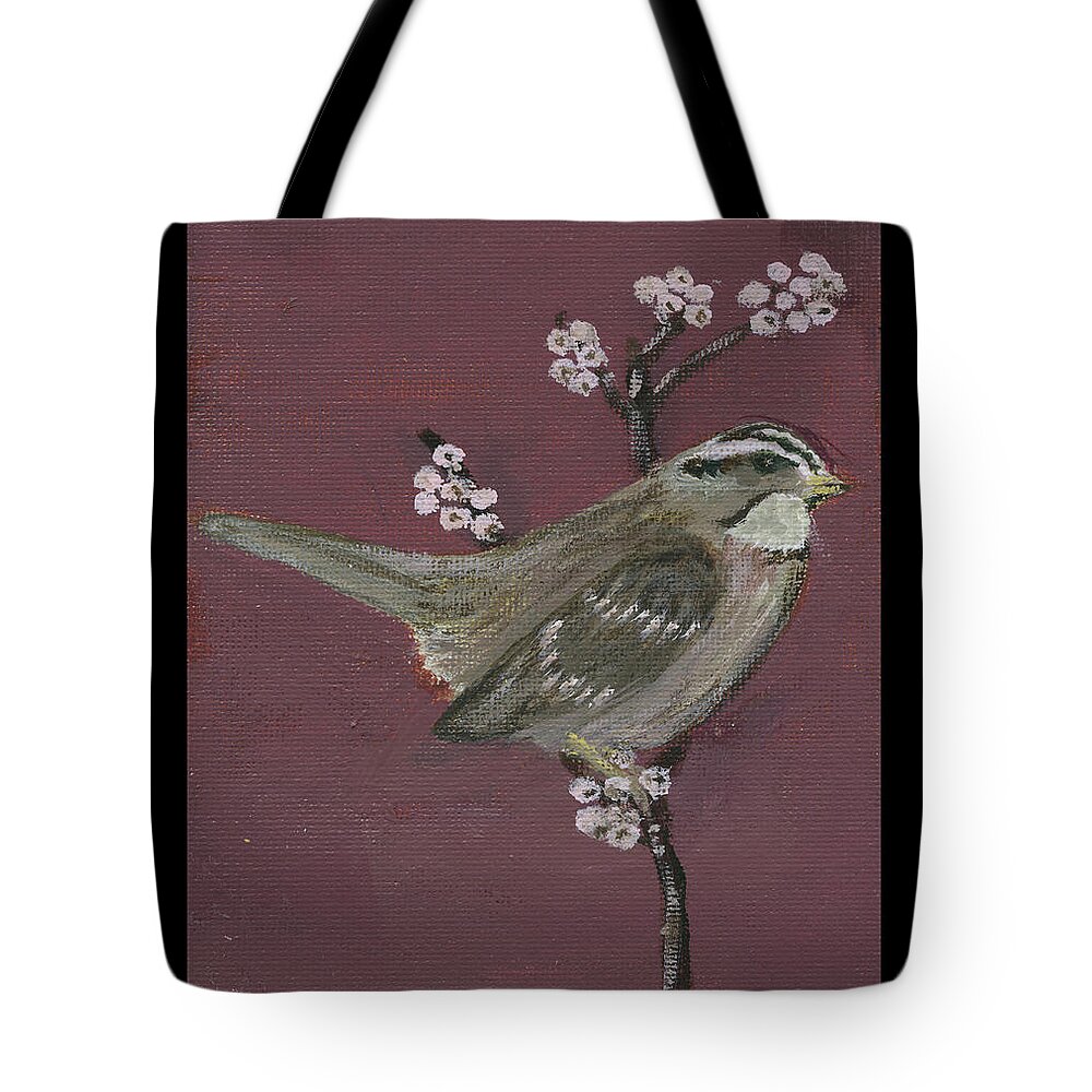 Bird Tote Bag featuring the painting Sparrow by Tim Nyberg