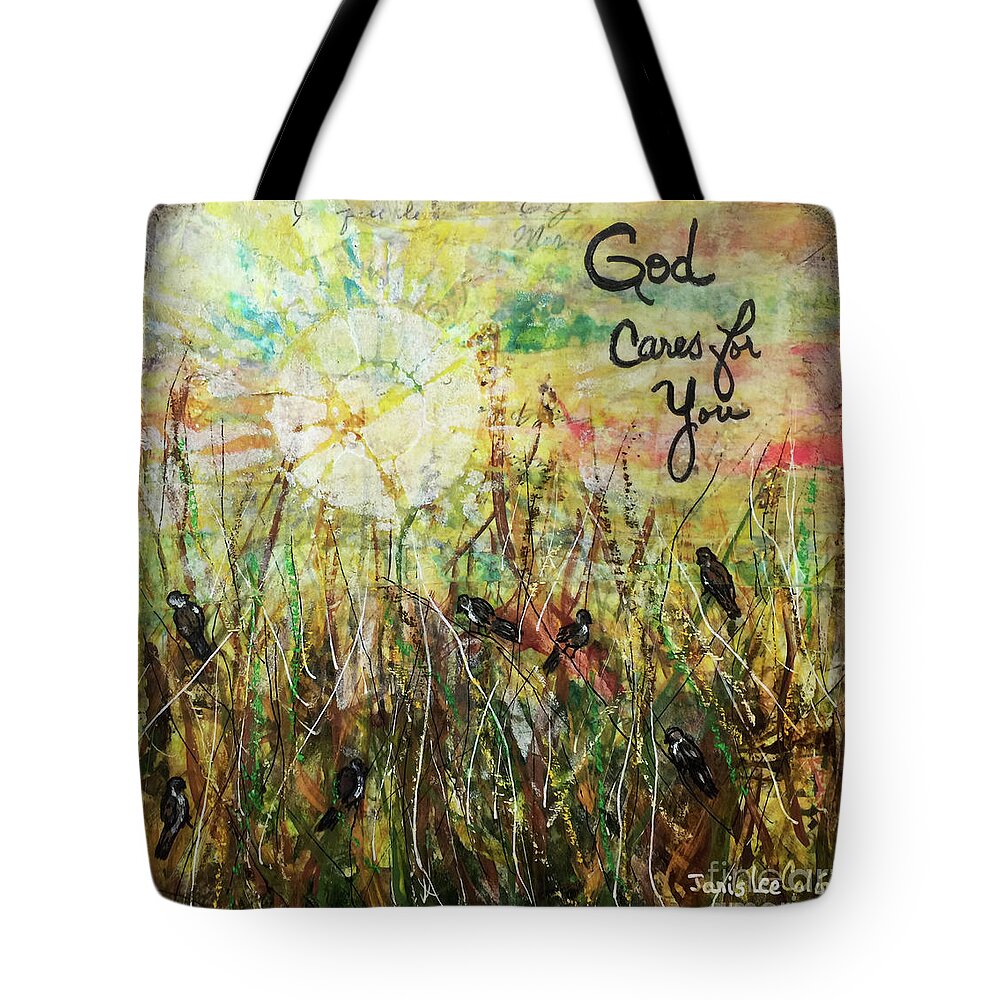 Sparrows Tote Bag featuring the mixed media Sparrows In The Sea Oats by Janis Lee Colon